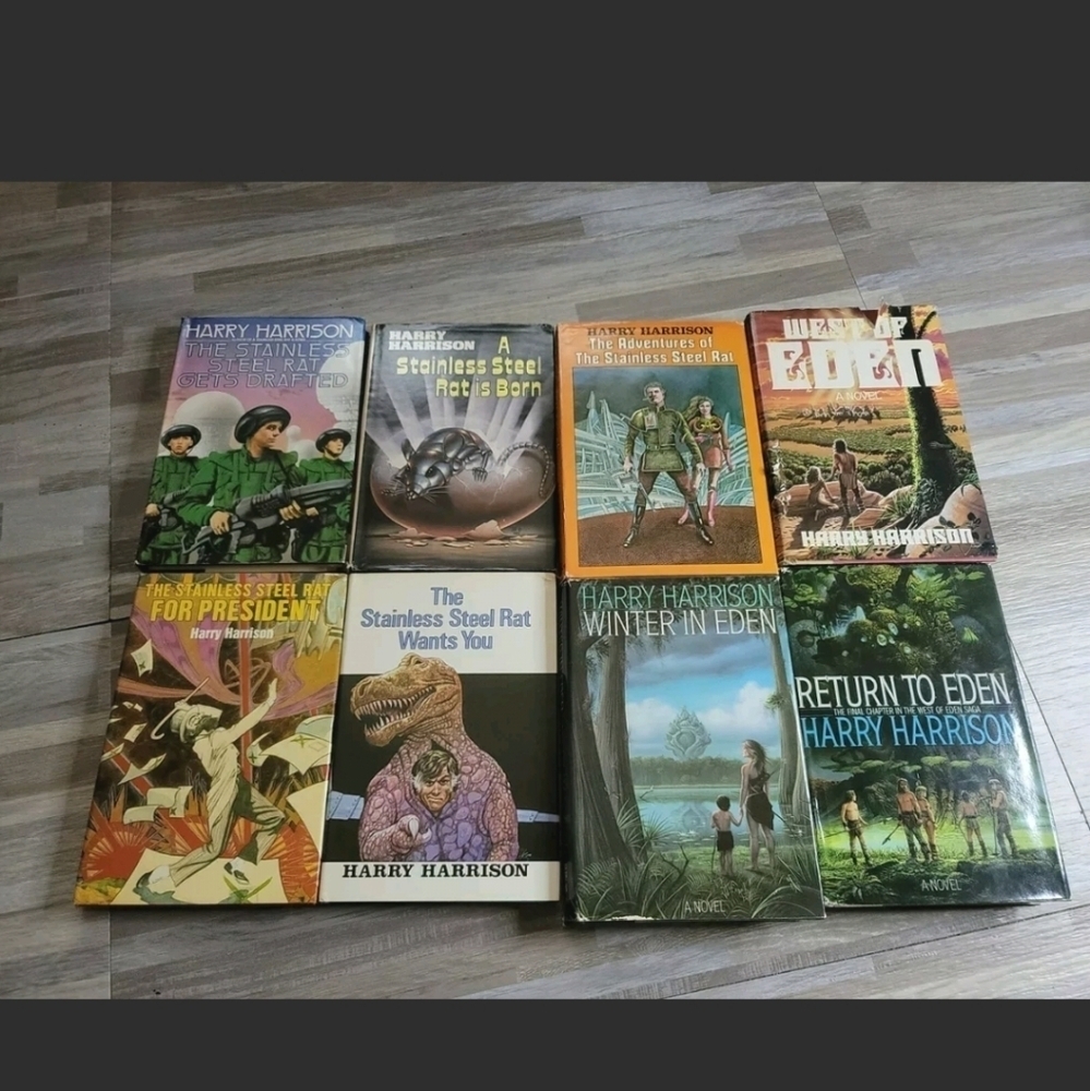 Harry Harrison STAINLESS STEEL‎ RAT Hardcover Book Lot 8 Drafted Preside…